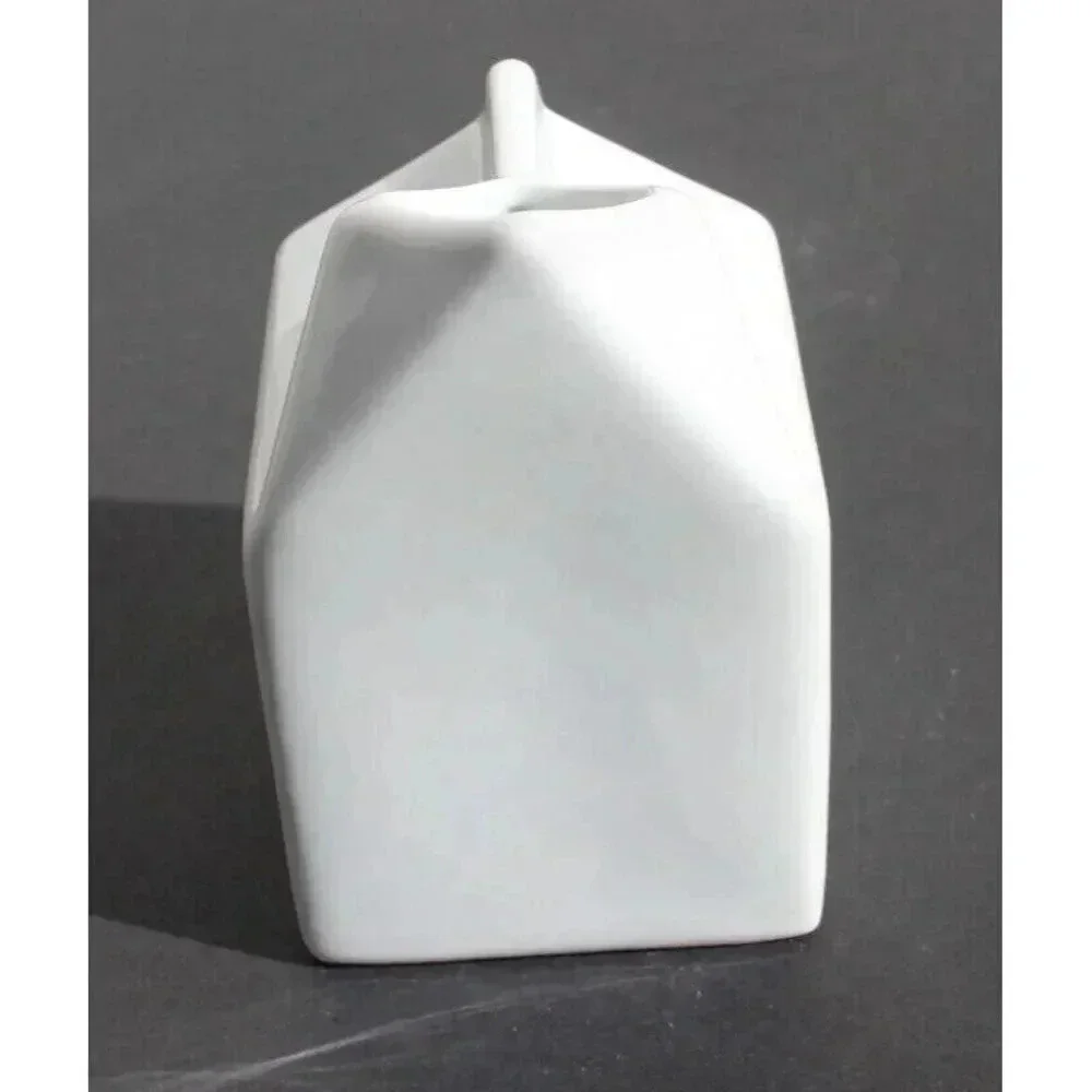 New White Denmark Brand Milk Carton Porcelain Creamer Container